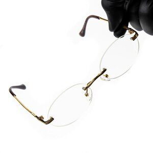 Men Clear Sunglasses Small Oval Gold Trandy Shades Hip Hop Shades Classic Rimles
